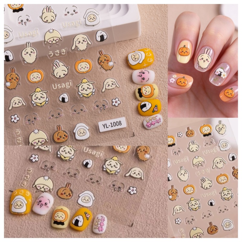 Nail Art - สติกเกอร์ติดเล็บลายการ์ตูนคาวาอี้ ลายอุซางิ ฮาจิวาระ ลายน่ารัก สำหรับตกแต่งเล็บ เคสโทรศัพท์