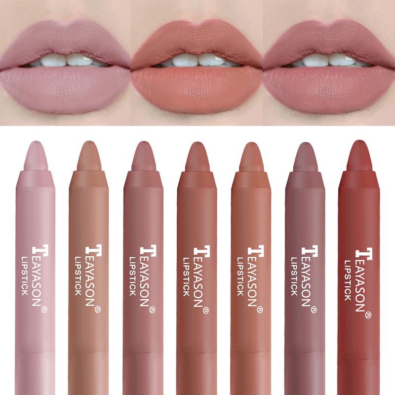 Matte Velvet Lip Tint Long Lasting - ลิปสติกเนื้อแมตต์กำมะหยี่สีนู้ด แบบปากกา กันน้ำ สีติดทนนาน ไม่ติดแก้ว ดินสอลิปไลเนอร์