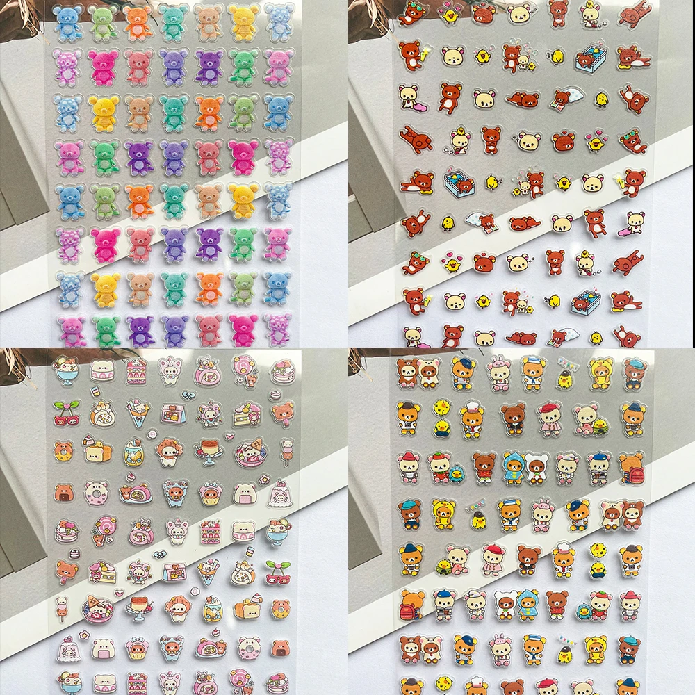 Nail Art - พีวีซี ซุปเปอร์ มินิ สีชมพู ริลัคคุมะโปสเตอร์สินค้าสติกเกอร์ตกแต่งเล็บหมีตกแต่งเคสโทรศัพท์แล็ปท็อปแป้นพิมพ์สติกเกอร์น่ารักของขวัญ