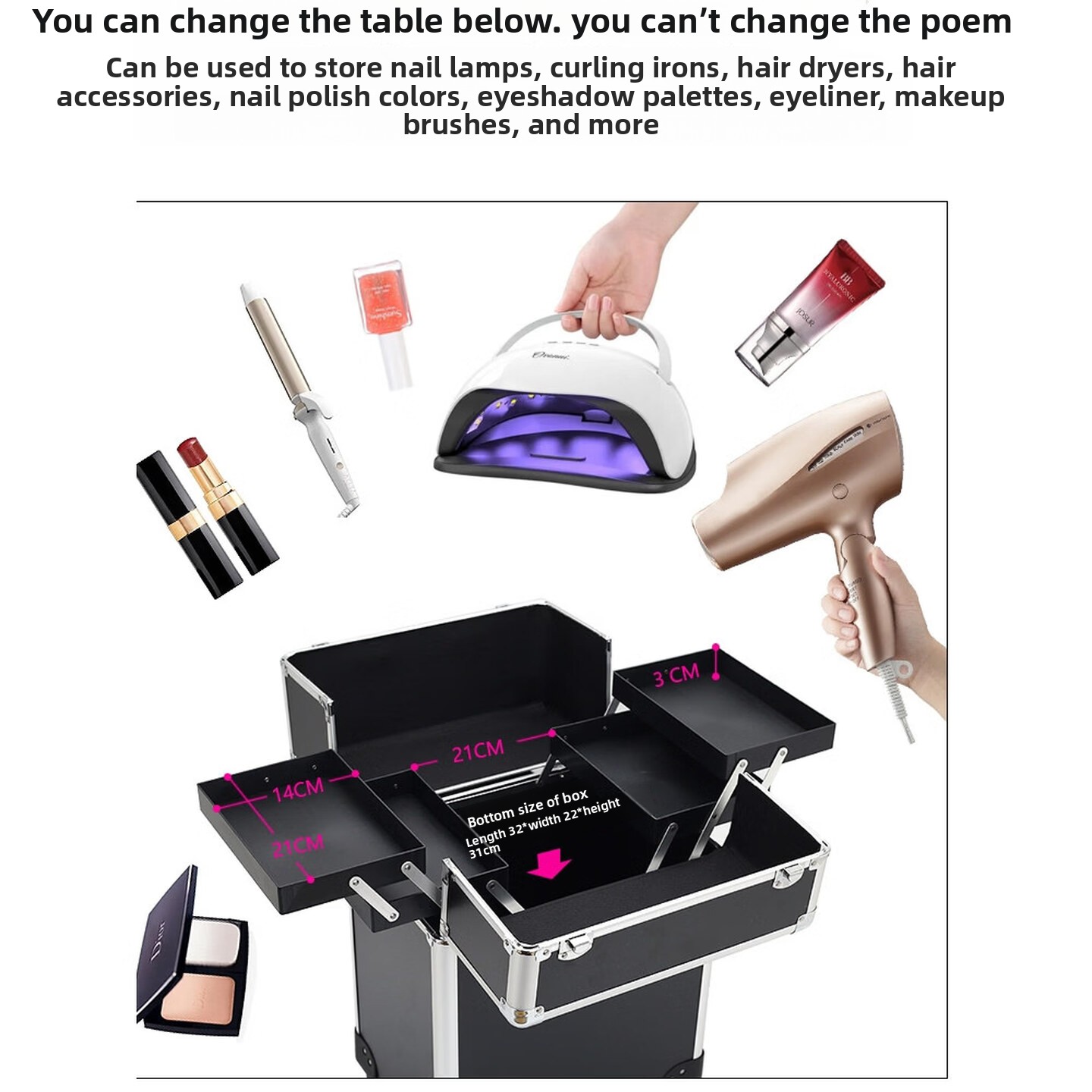 กระเป๋าเครื่องสำอางแบบมีล้อ สา - Makeup บทวิจารณ์และราคา