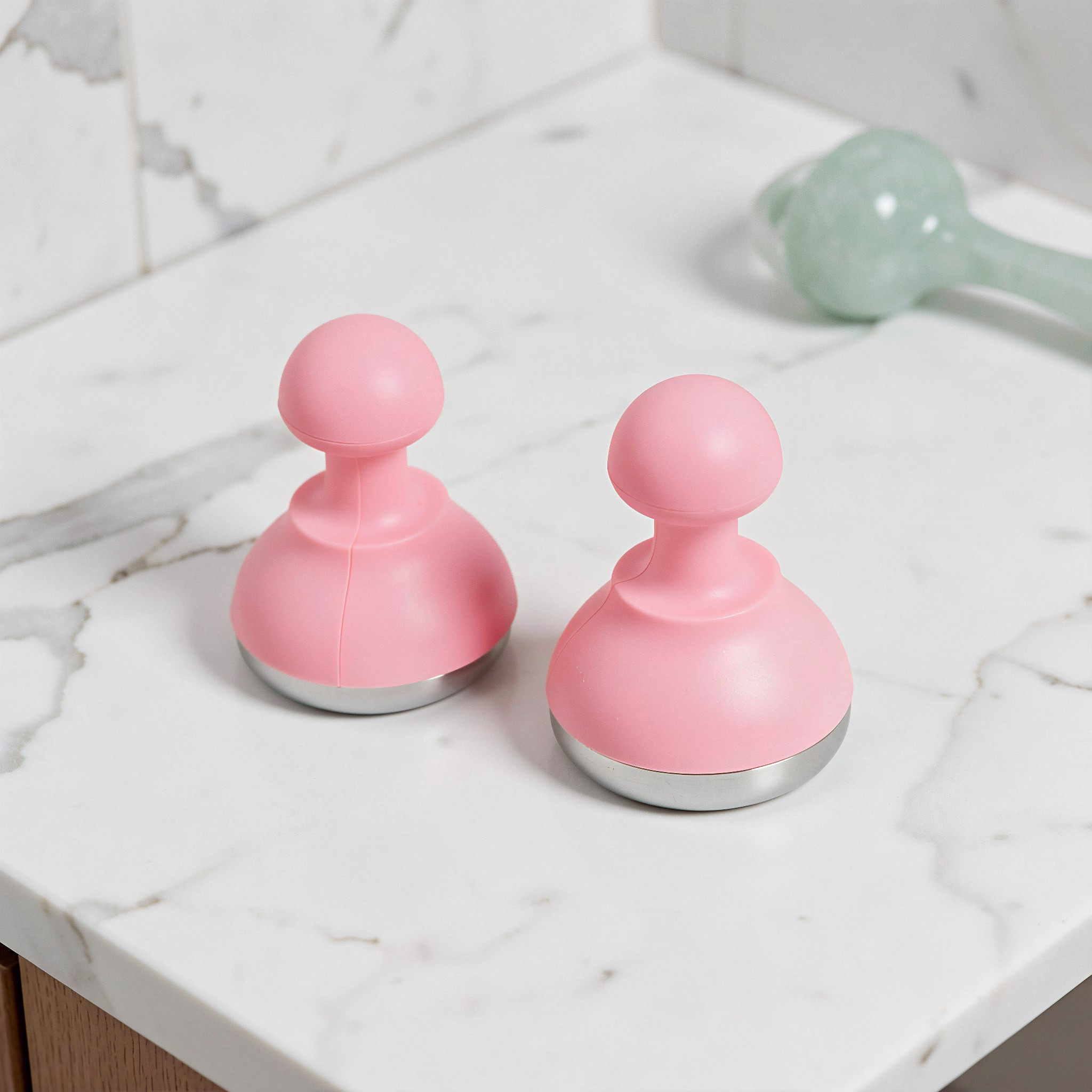 2 ชิ้น ลูกกลิ้งนวดหน้าสีชมพูเย - Face Ice Roller Puffiness บทวิจารณ์และราคา